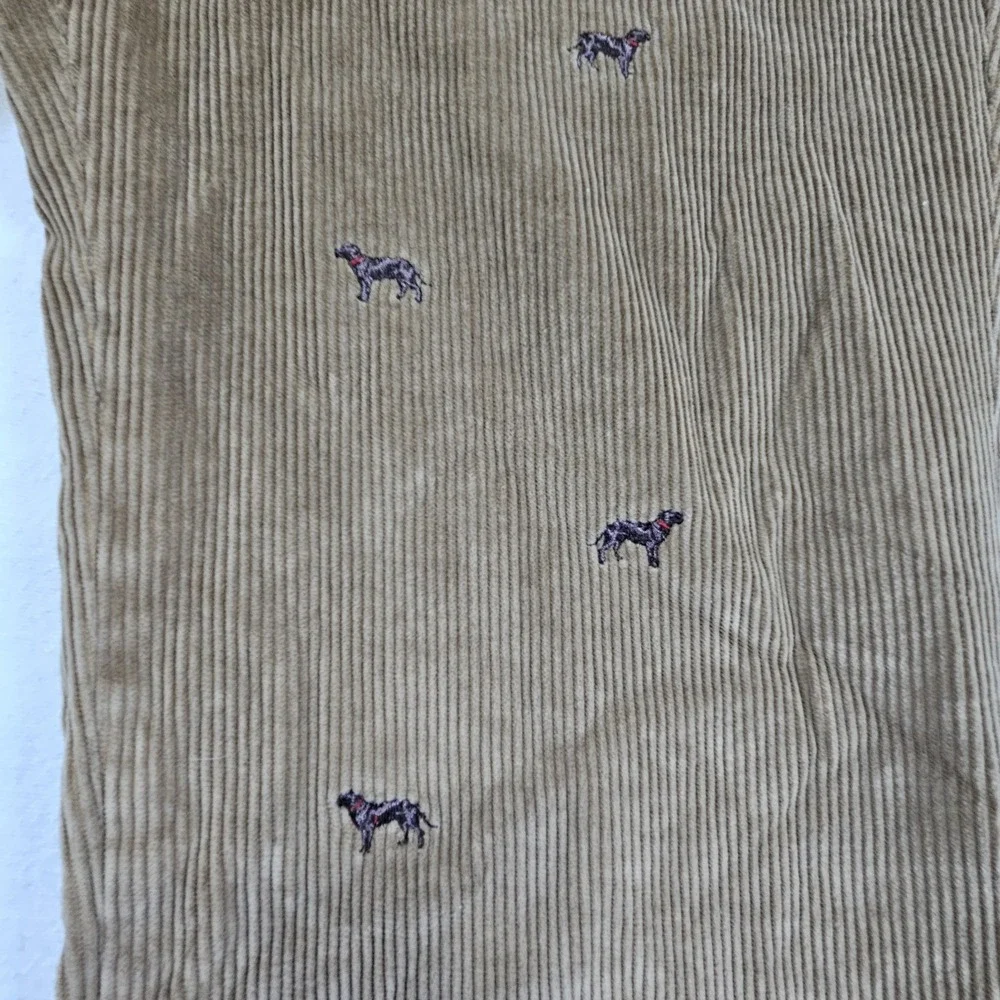 Brooks Brother Mens 42 32‎  Dog Corduroy Pants Hudson Brown Embroidered Tan